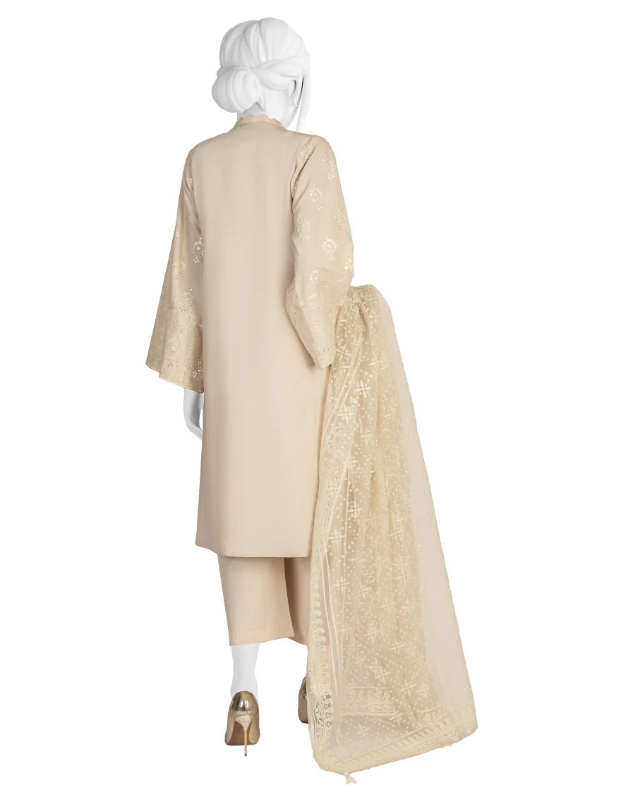 CREAM LAWN 3PC UNSTITCHED | JLAWN-S-US-22-200 AYLA - Image 3