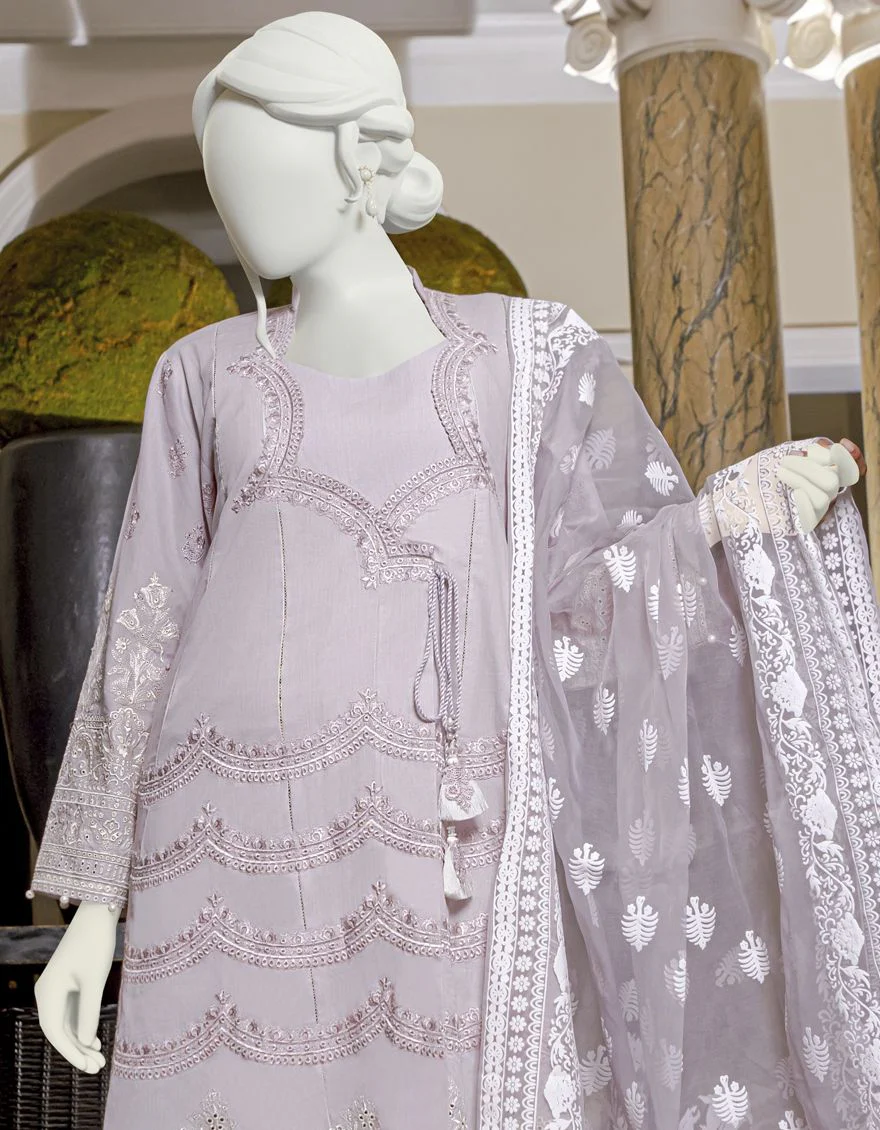 PINK 3PC UNSTITCHED | JLAWN-S-US-22-201 TRADITIONAL TIMES - Image 3