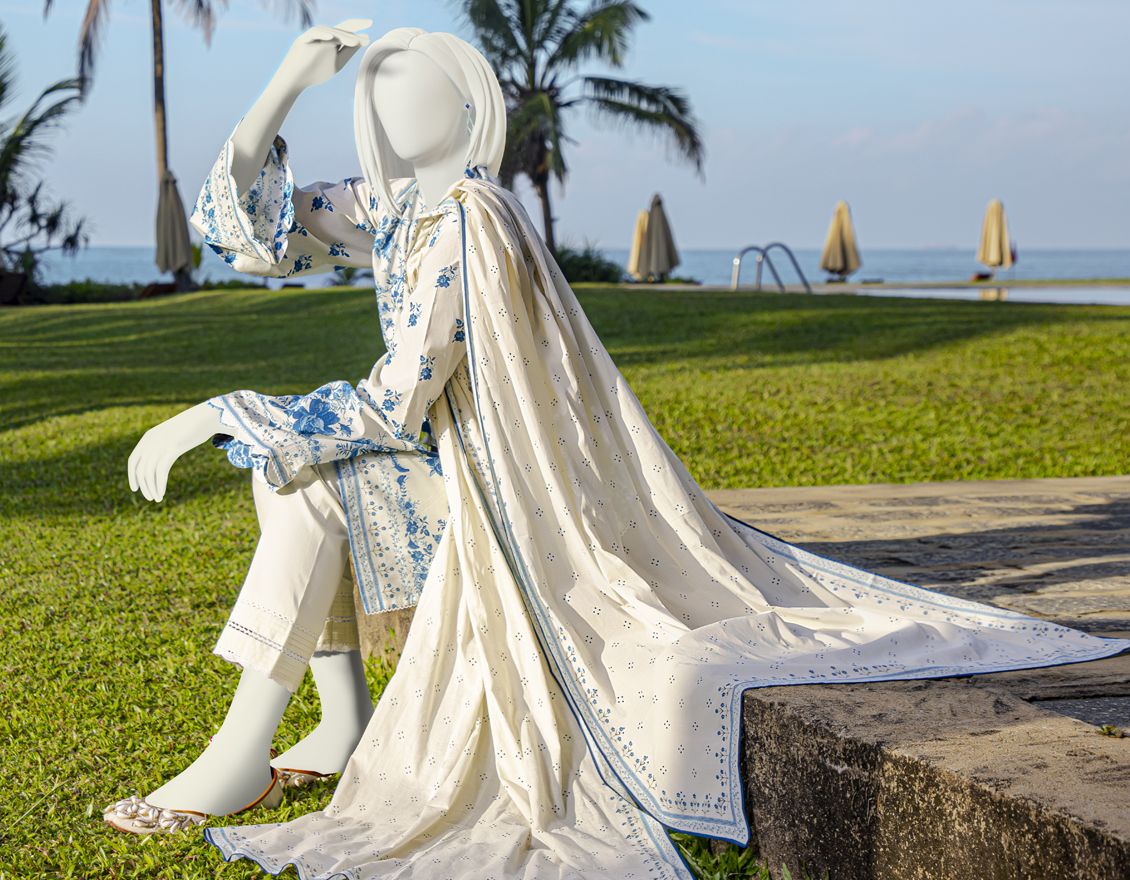 WHITE 3PC UNSTITCHED | JLAWN-S-US-22-206 GUL - Image 2