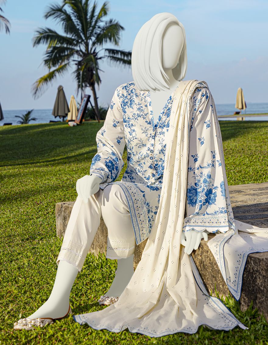 WHITE 3PC UNSTITCHED | JLAWN-S-US-22-206 GUL - Image 3