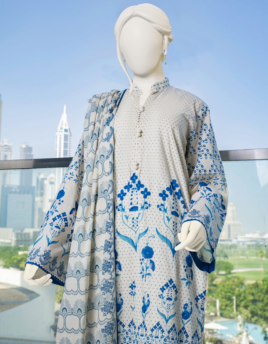 BLUE 3PC UNSTITCHED | JLAWN-S-US-22-207 AZURE - Image 2