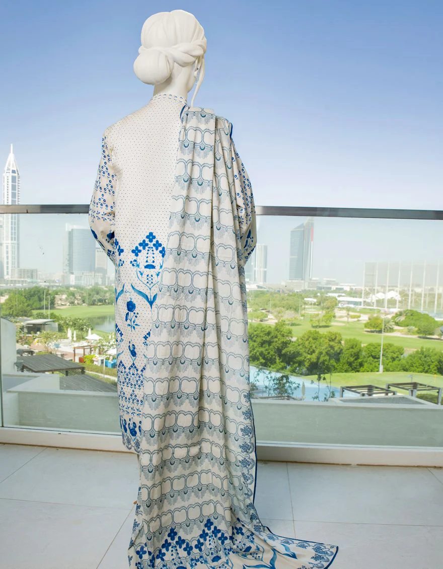 BLUE 3PC UNSTITCHED | JLAWN-S-US-22-207 AZURE - Image 3