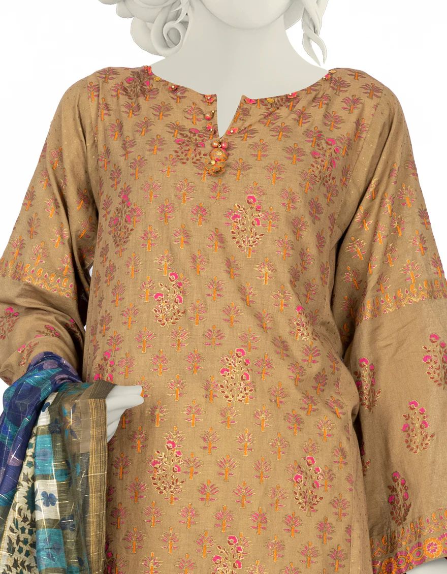 BROWN LAWN 3PC STITCHED | JLAWN-S-US-22-212/S BAREERA - Image 2