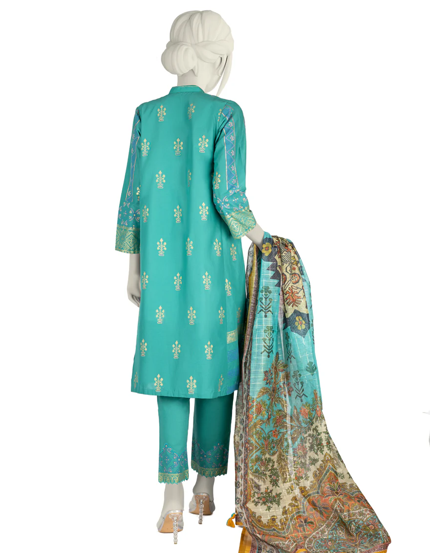 GREEN LAWN 3PC STITCHED | JLAWN-S-US-22-213/S HUDA - Image 2