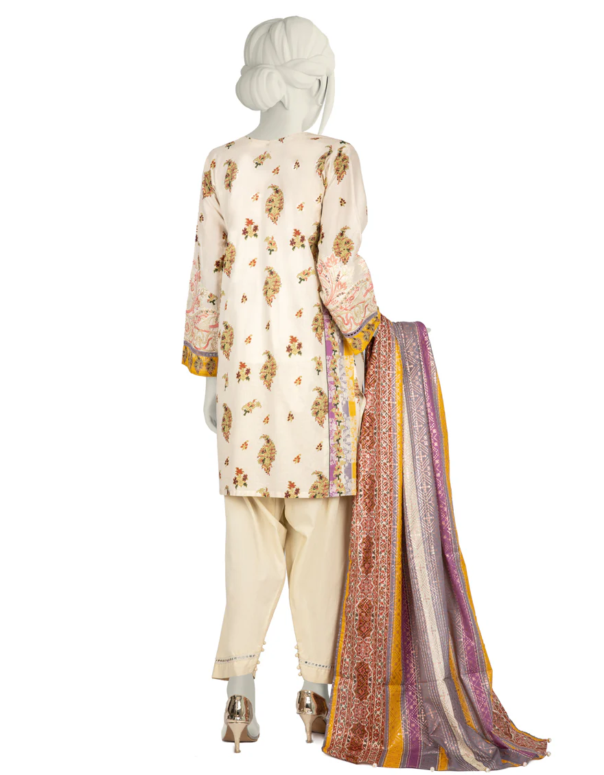 OFF WHITE LAWN 3PC STITCHED | JLAWN-S-US-22-227/S ADIRA - Image 2