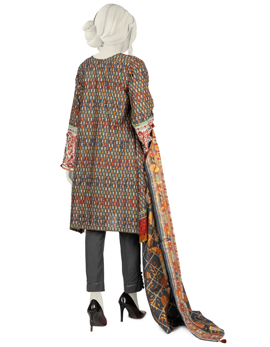 GREY LAWN 3PC STITCHED | JLAWN-S-US-22-228/S ZULEMA - Image 3