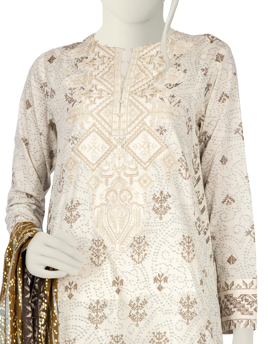 OFF WHITE LAWN 3PC STITCHED | JLAWN-S-US-22-230/S REENA - Image 2