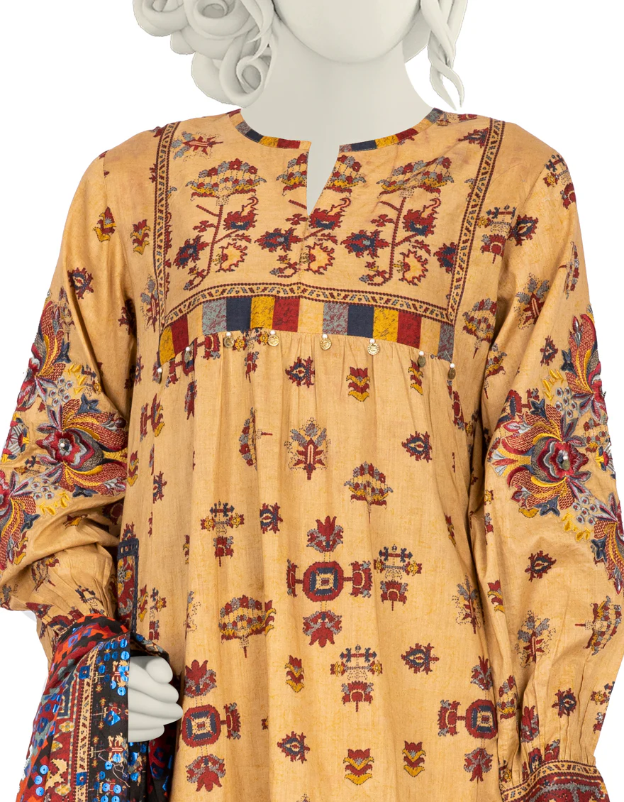 BEIGE LAWN 3PC STITCHED | JLAWN-S-US-22-231/S RAMEEN - Image 2
