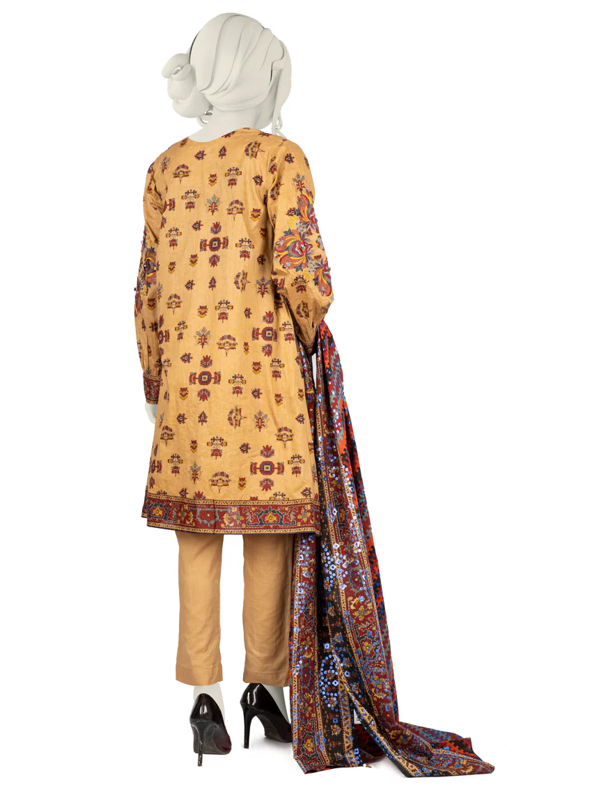 BEIGE LAWN 3PC STITCHED | JLAWN-S-US-22-231/S RAMEEN - Image 3