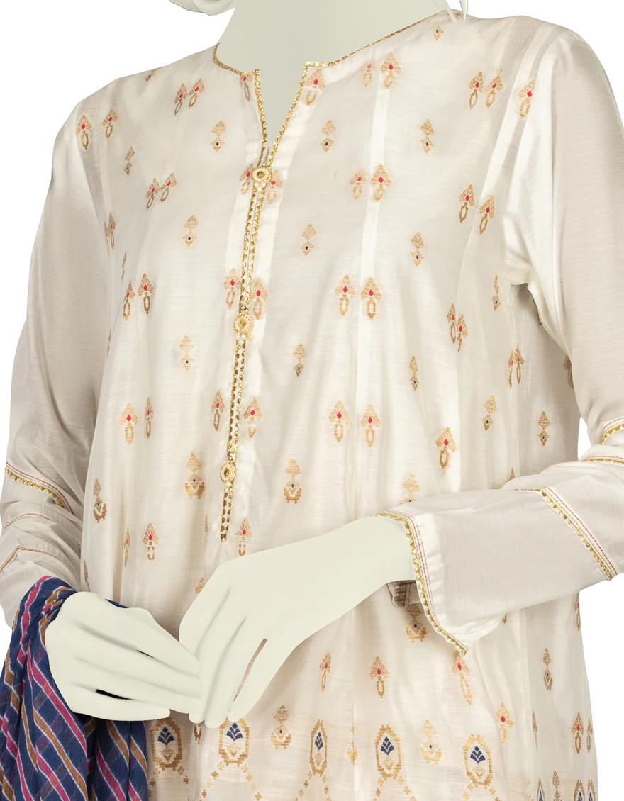 OFF WHITE JACQUARD 3PC STITCHED | JLAWN-S-US-22-238/S ARSH - Image 3