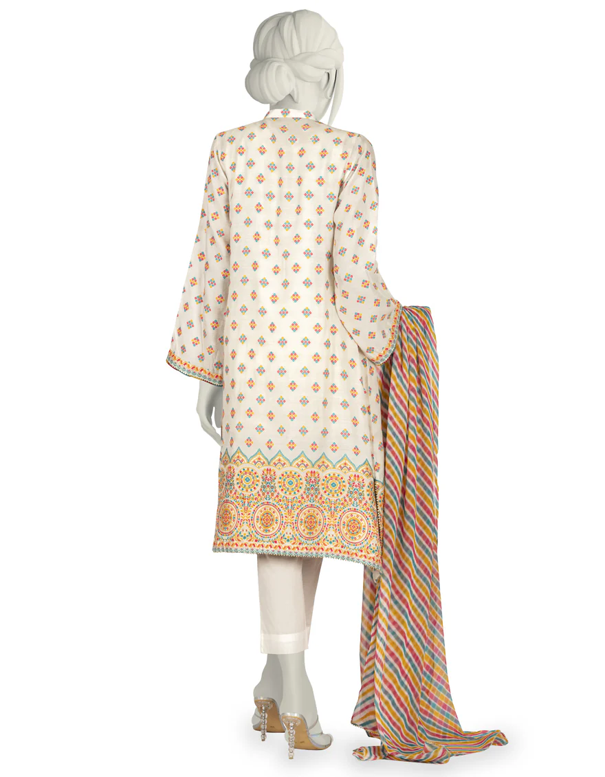 MULTICOLOR JACQUARD 3PC STITCHED | JLAWN-S-US-22-241/S NUSAIBA - Image 2