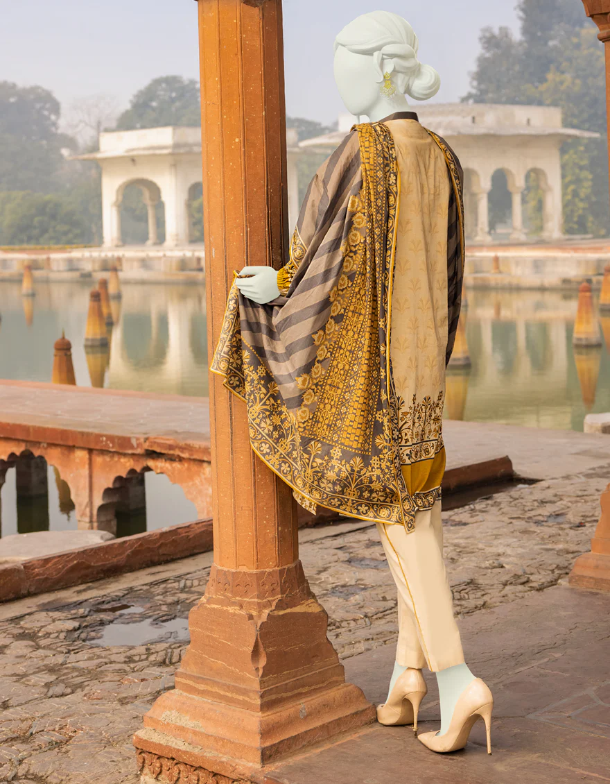 BEIGE LAWN 3PC UNSTITCHED | JLAWN-S-US-22-249 ETHNIC CONTRAST - Image 3