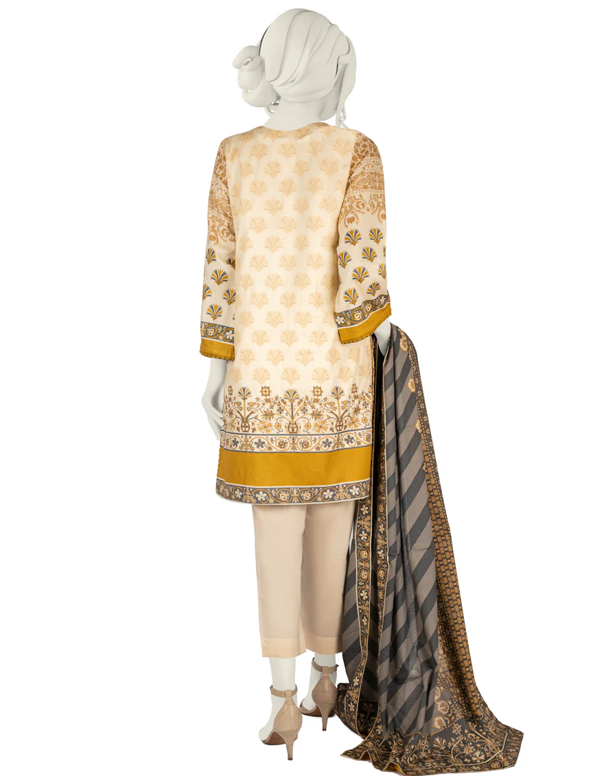 BEIGE LAWN 3PC STITCHED | JLAWN-S-US-22-249/S ETHNIC CONTRAST - Image 2
