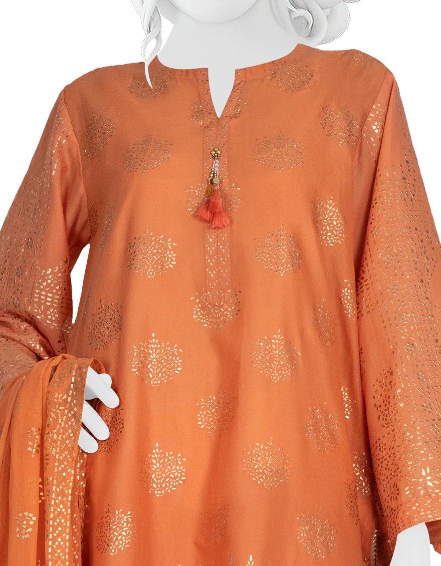 PEACH LAWN 3PC STITCHED | JLAWN-S-US-22-255/S ELAINE - Image 2