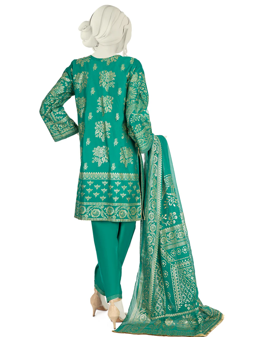 GREEN LAWN 3PC STITCHED | JLAWN-S-US-22-258/S BROCATELLE - Image 2