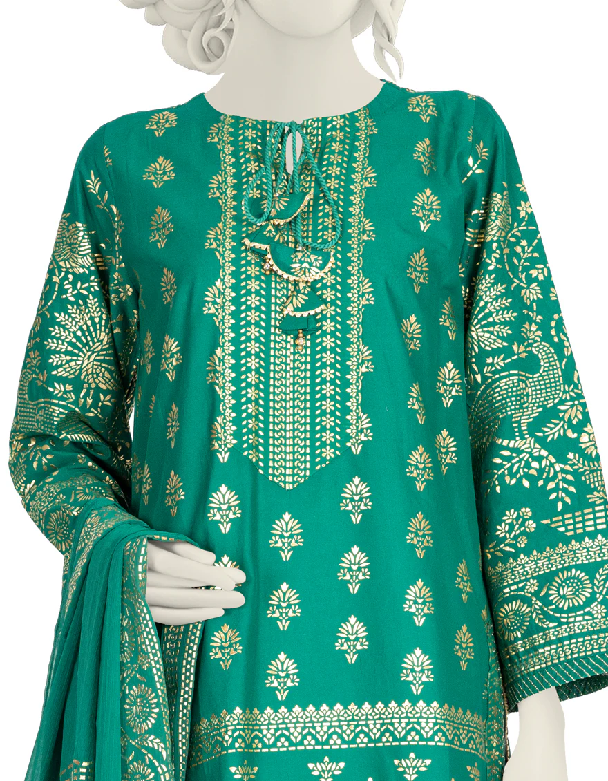 GREEN LAWN 3PC STITCHED | JLAWN-S-US-22-258/S BROCATELLE - Image 3