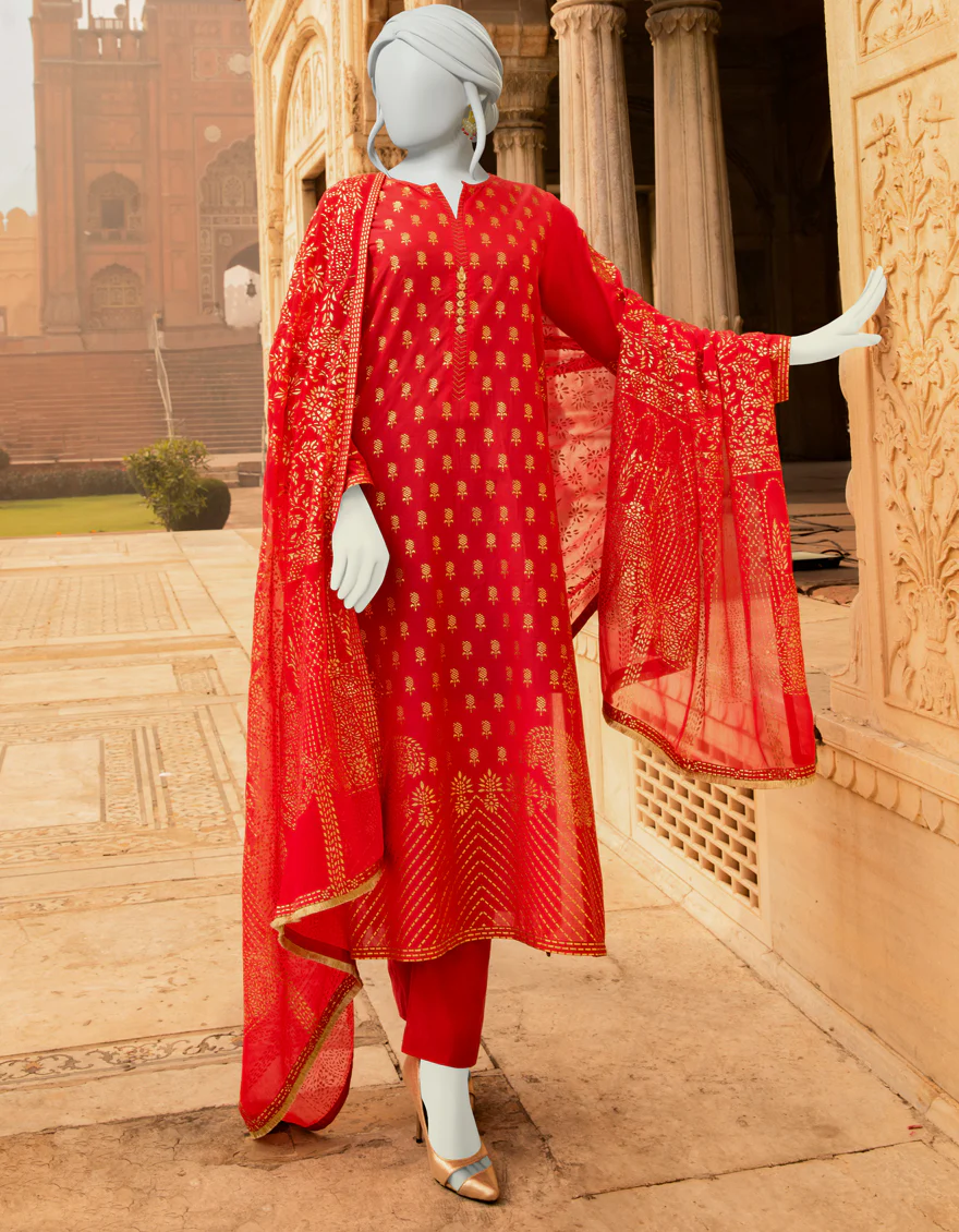 RED LAWN 3PC STITCHED | JLAWN-S-US-22-259/S HAEMATITE