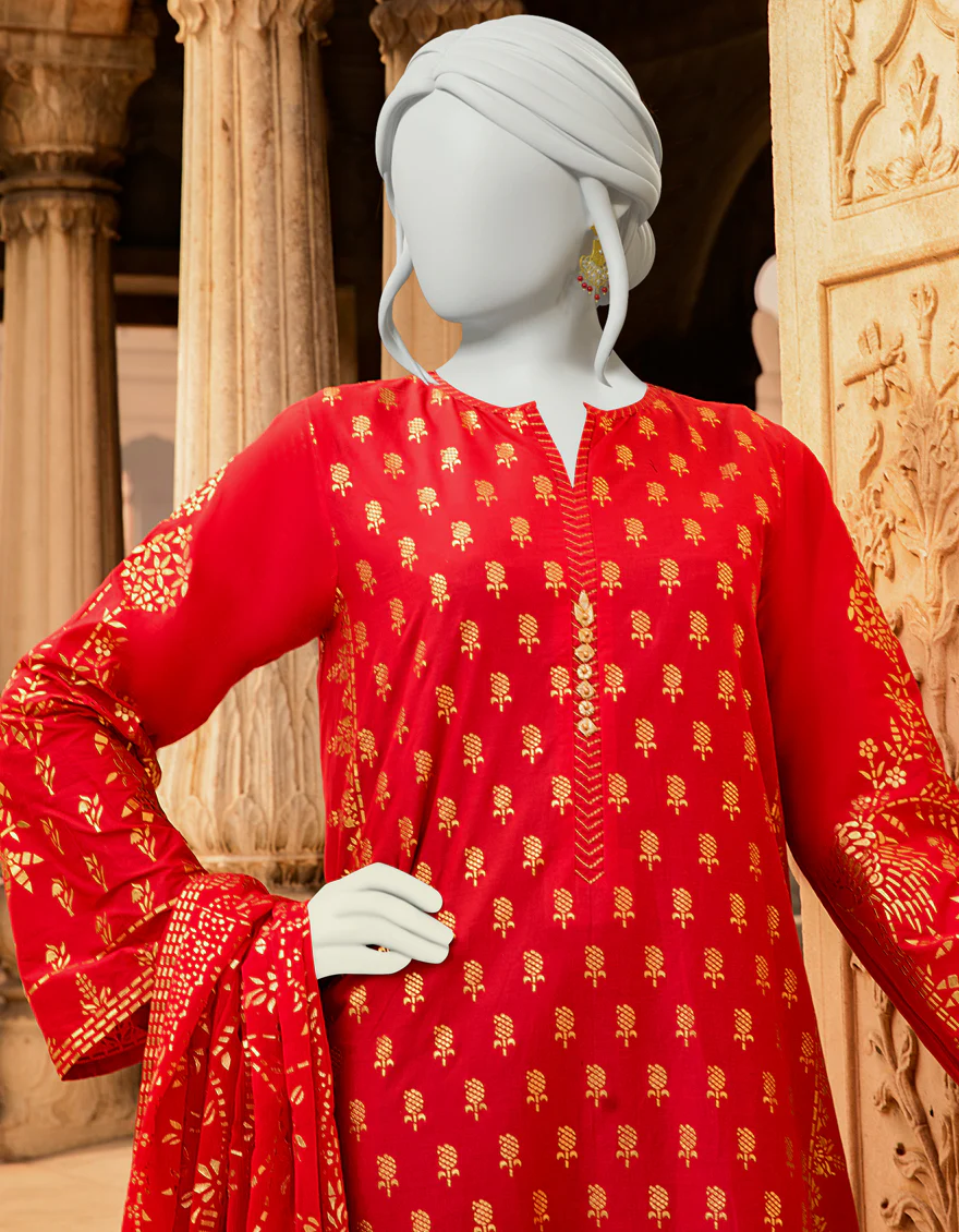 RED LAWN 3PC STITCHED | JLAWN-S-US-22-259/S HAEMATITE - Image 3