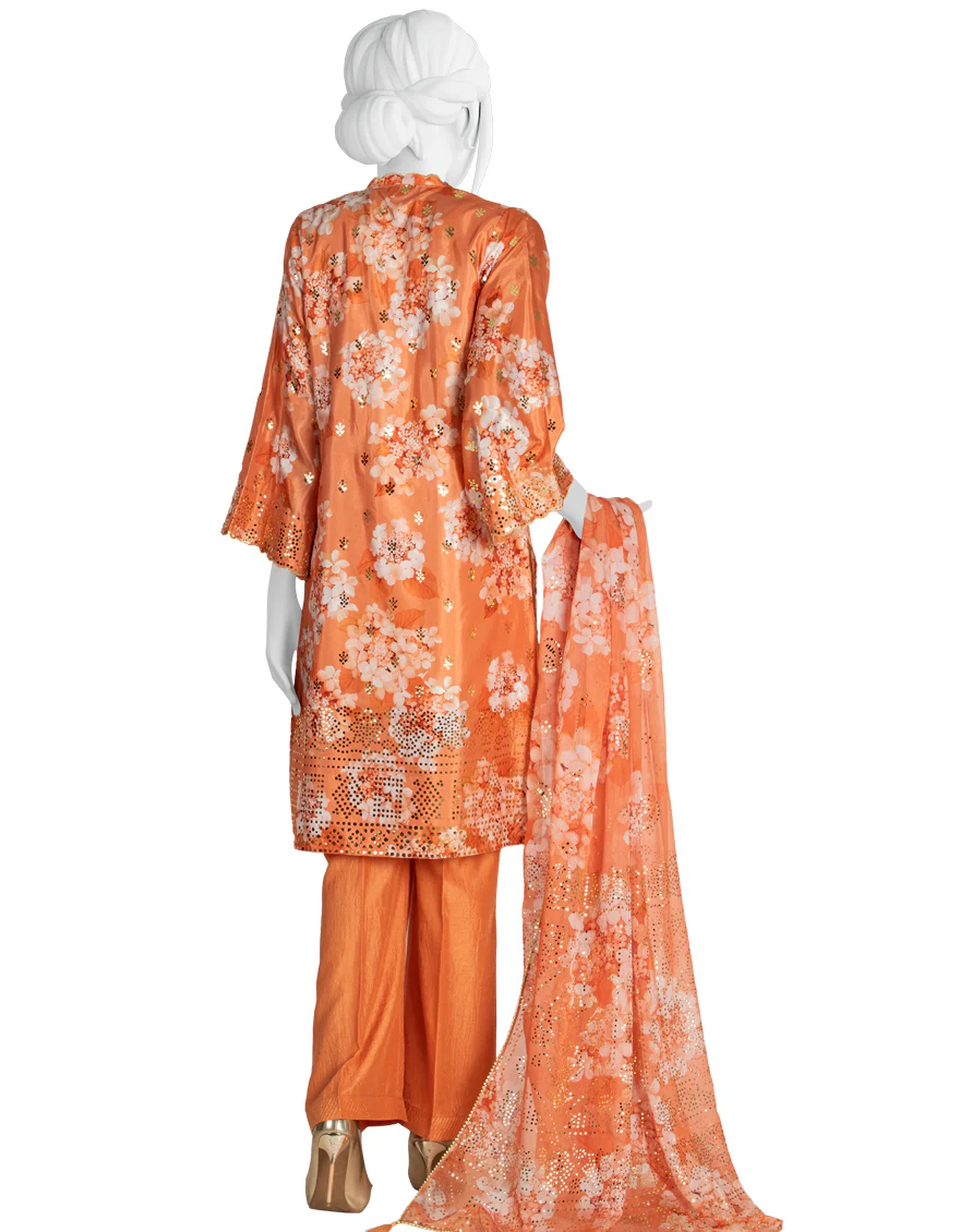 ORANGE LAWN 3PC STITCHED | JLAWN-S-US-22-261/S KHULAN - Image 2