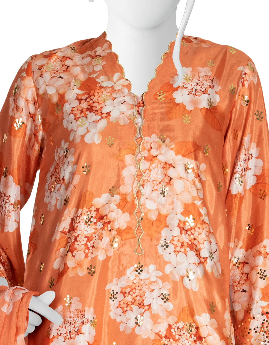 ORANGE LAWN 3PC STITCHED | JLAWN-S-US-22-261/S KHULAN - Image 3