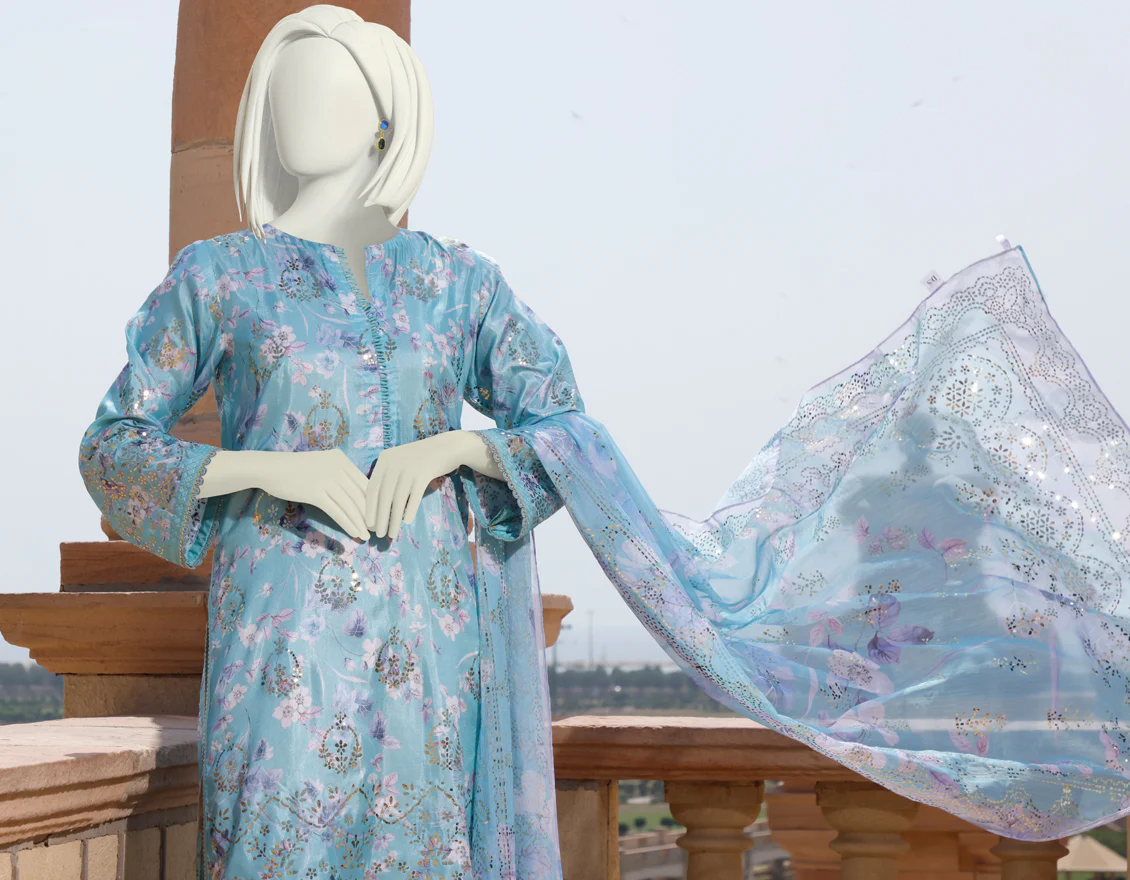 TURQUOISE LAWN 3PC STITCHED | JLAWN-S-US-22-264/S BOLORMAA - Image 3