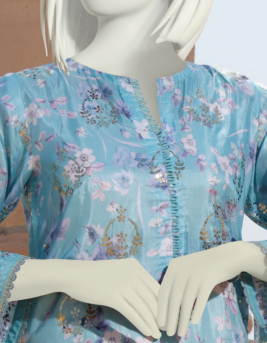 TURQUOISE LAWN 3PC STITCHED | JLAWN-S-US-22-264/S BOLORMAA - Image 4