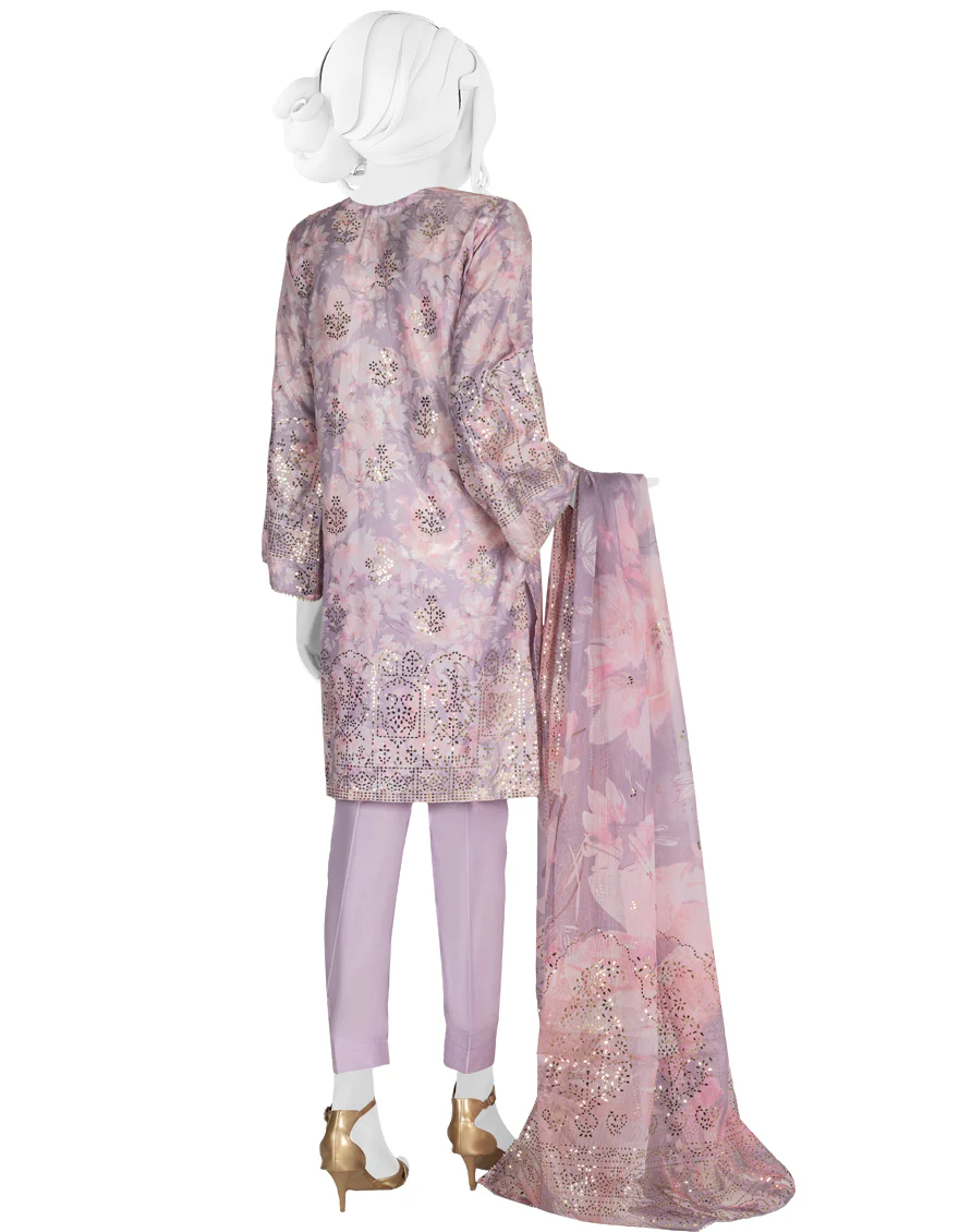 PURPLE RAW SILK 3PC STITCHED | JLAWN-S-US-22-265/S GERIEL - Image 3
