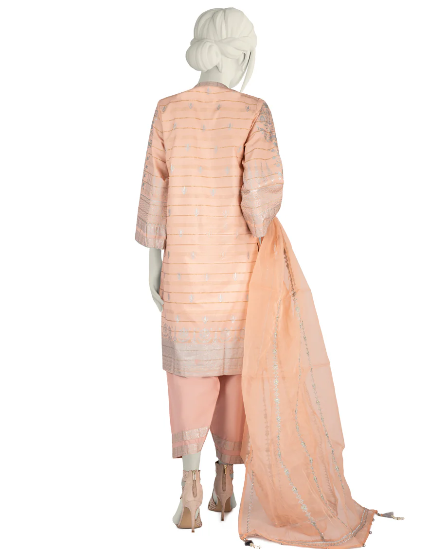 PEACH ZARI 3PC STITCHED | JLAWN-S-US-22-266/S STARLA - Image 2