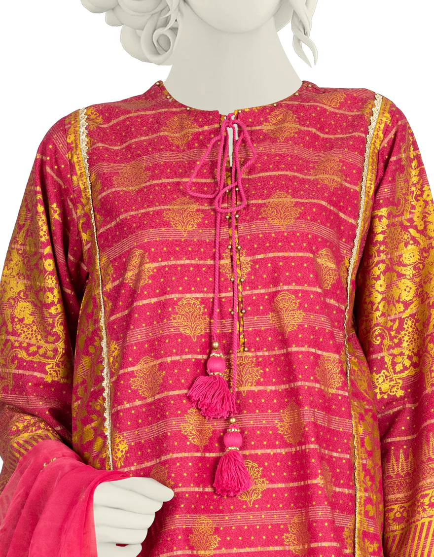 PINK ZARI 3PC STITCHED | JLAWN-S-US-22-273/S LELIANA - Image 2