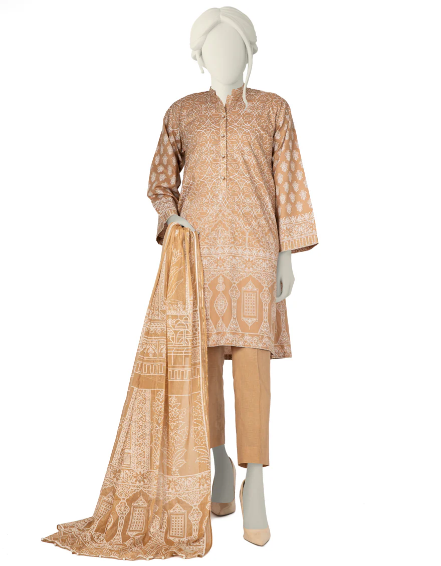 BEIGE LAWN 3PC STITCHED | JLAWN-S-US-22-274/S AKIRA