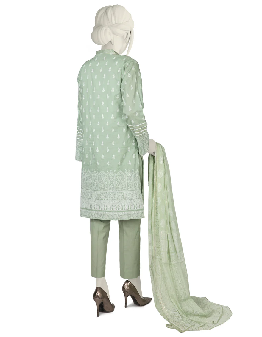PISTACHIO GREEN LAWN 3PC STITCHED | JLAWN-S-US-22-275/S CLEO - Image 2