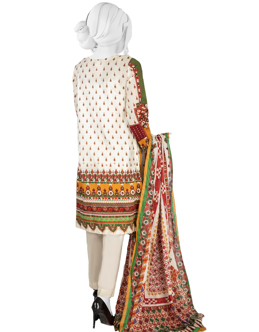 WHITE 3PC UNSTITCHED | JLAWN-S-US-22-283 GUJH - Image 3