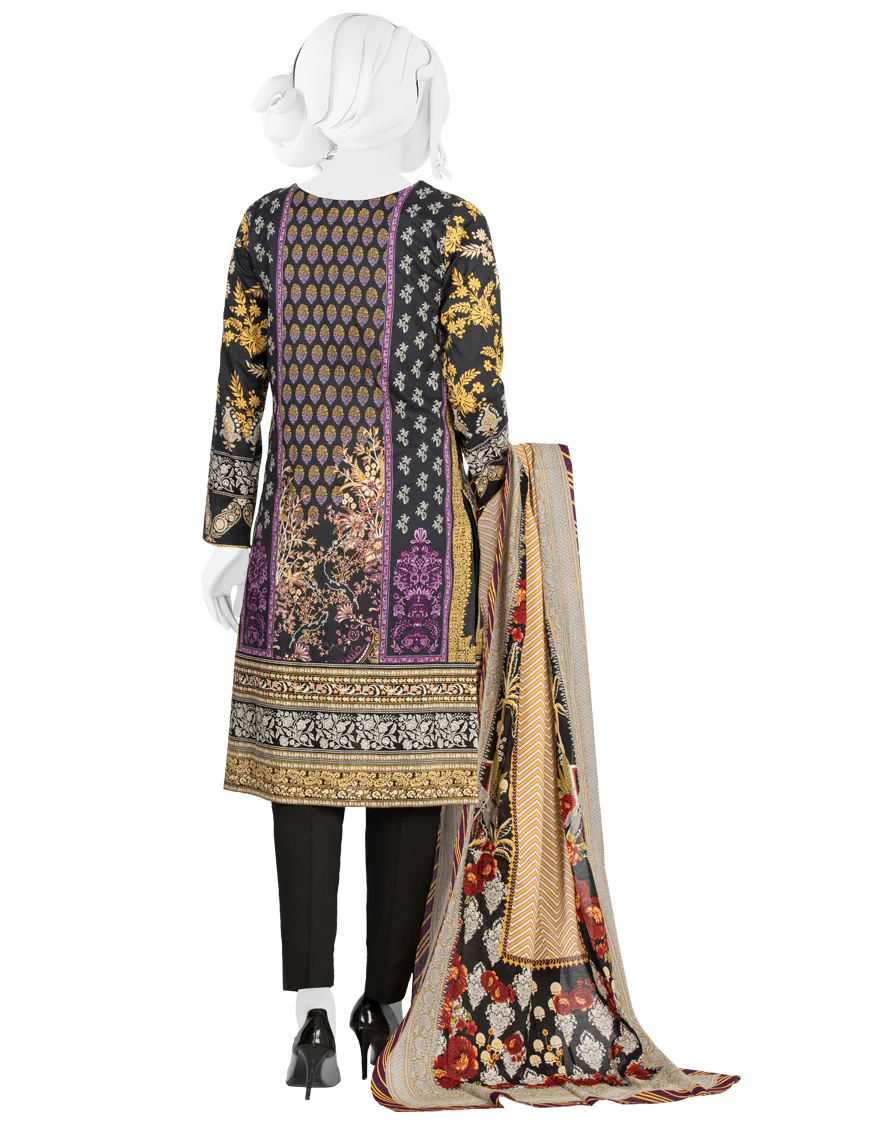 BLACK LAWN 3PC UNSTITCHED | JLAWN-S-US-22-284 MOORISH (22-2004) - Image 2