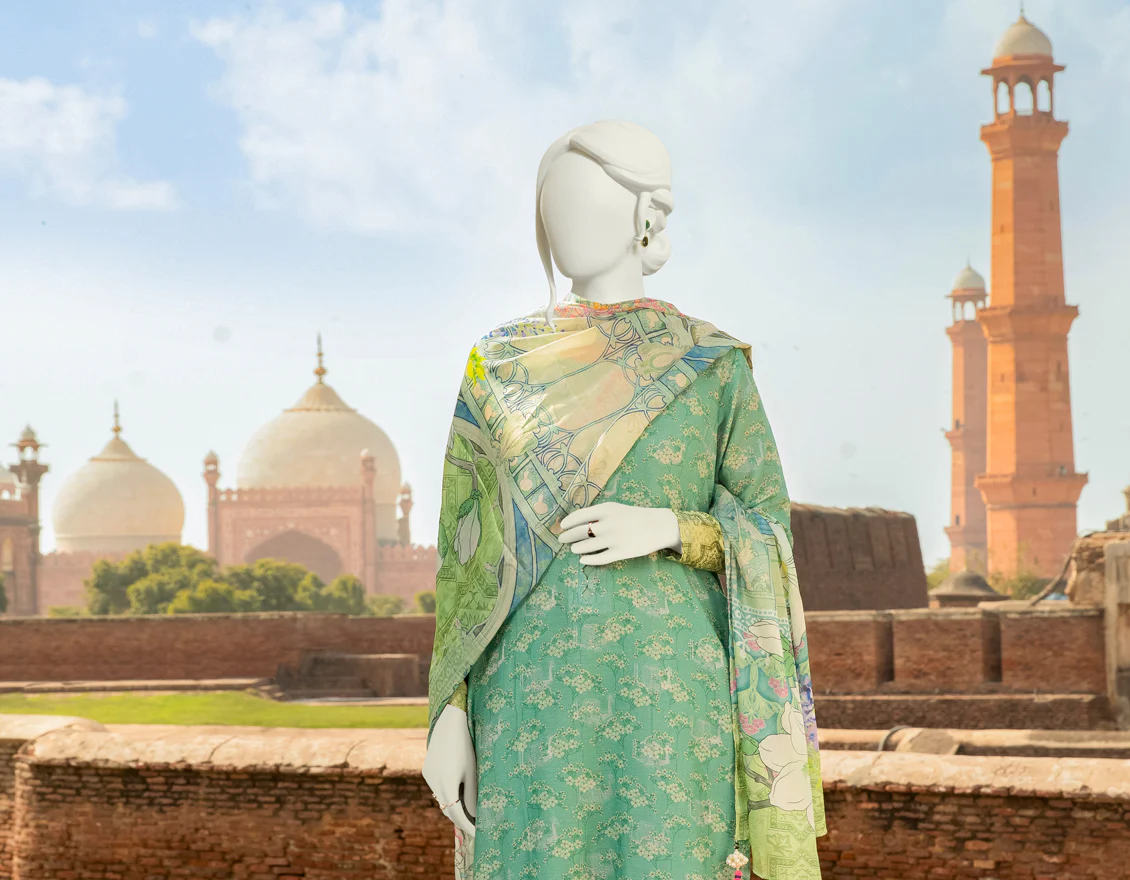 TURQUOISE LAWN 3PC UNSTITCHED | JLAWN-S-US-22-286 REFLECTOR - Image 3