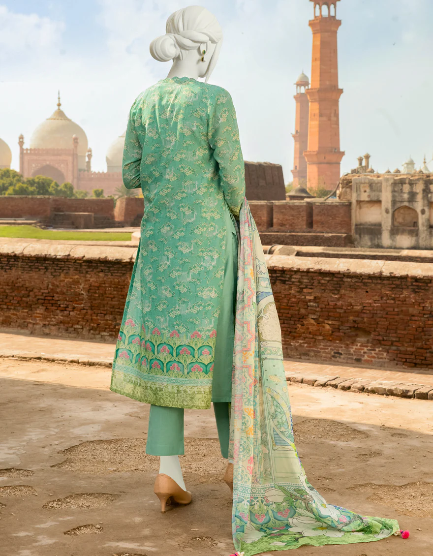 TURQUOISE LAWN 3PC UNSTITCHED | JLAWN-S-US-22-286 REFLECTOR - Image 4