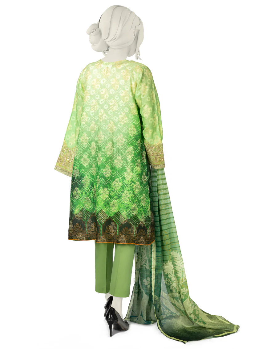 GREEN LAWN 3PC UNSTITCHED | JLAWN-S-US-22-288 EASTERN HEART - Image 3