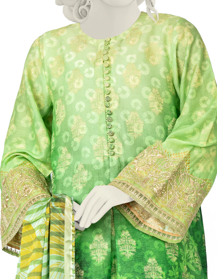 GREEN JACQUARD 3PC STITCHED | JLAWN-S-US-22-288/S EASTERN HEART - Image 3