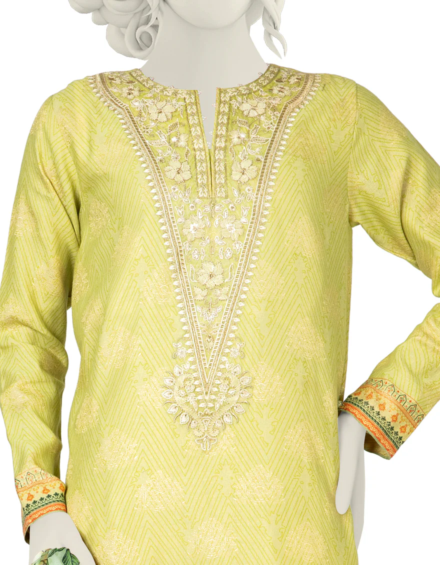 GREEN JACQUARD 3PC STITCHED | JLAWN-S-US-22-289/S RANGEEN - Image 3