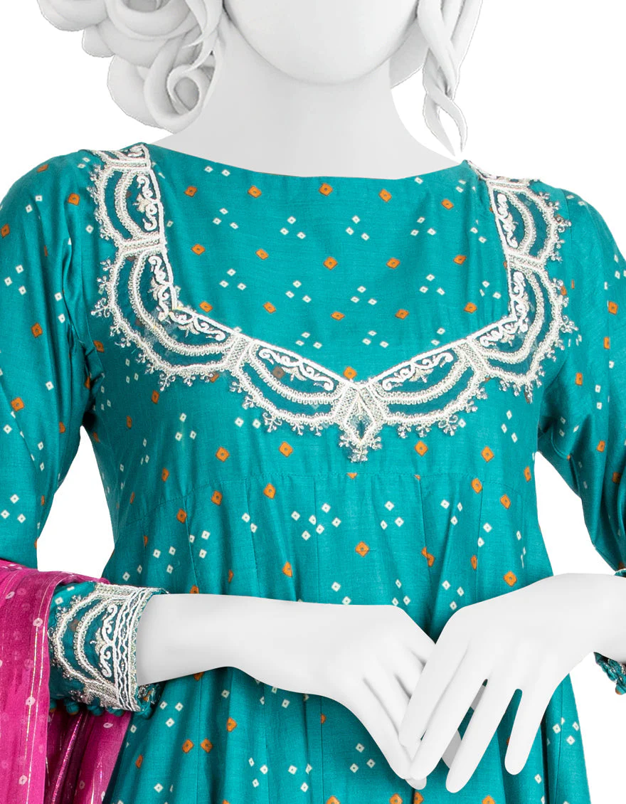 SEA GREEN LAWN 3PC UNSTITCHED | JLAWN-S-US-22-291 CHUNRI - Image 2