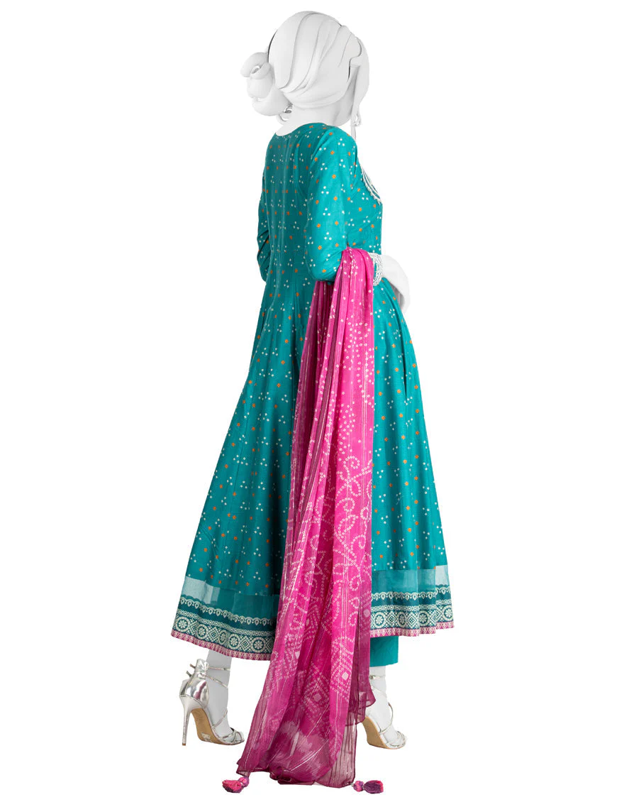 SEA GREEN LAWN 3PC UNSTITCHED | JLAWN-S-US-22-291 CHUNRI - Image 3