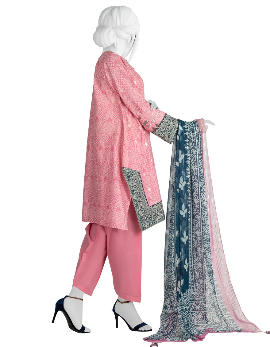 PINK LAWN 3PC UNSTITCHED | JLAWN-S-US-22-292 AYKA - Image 3