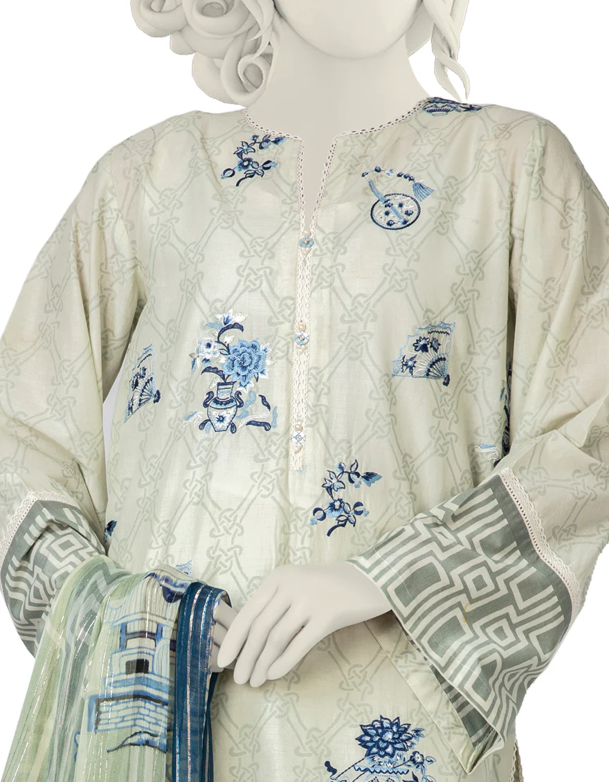 OFF WHITE LAWN 3PC STITCHED | JLAWN-S-US-22-293/S JAPANESE - Image 2