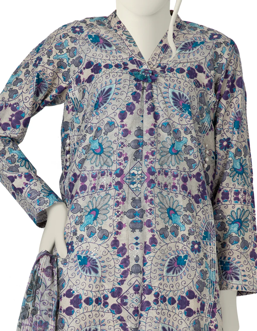 GREY LAWN 3PC STITCHED | JLAWN-S-US-22-295/S AENEAS - Image 3
