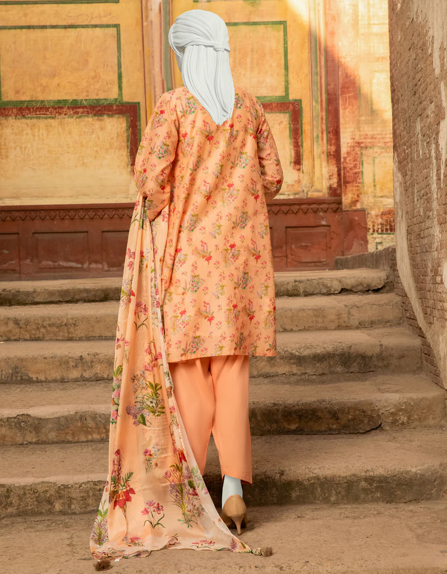 PEACH LAWN 3PC UNSTITCHED | JLAWN-S-US-22-303 KLAUS - Image 3