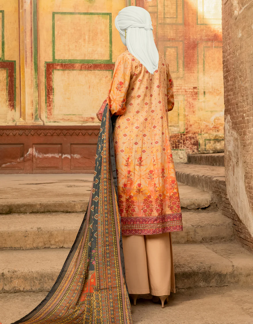 PEACH LAWN 3PC UNSTITCHED | JLAWN-S-US-22-304 SWEET PEA - Image 4