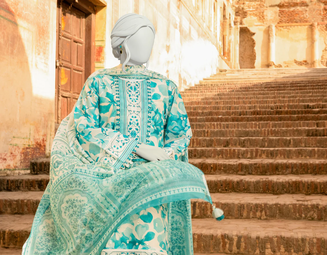 BLUE LAWN 3PC UNSTITCHED | JLAWN-S-US-22-306 KELAYA - Image 4