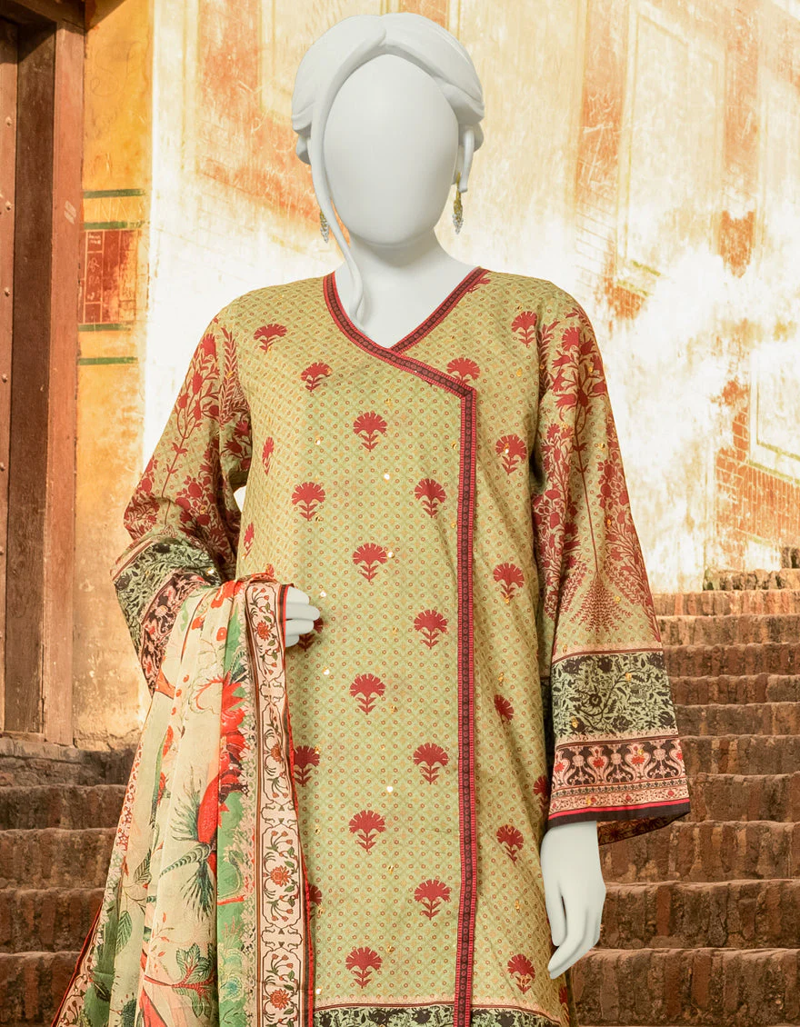 GREEN LAWN 3PC UNSTITCHED | JLAWN-S-US-22-307 FEYRE - Image 2