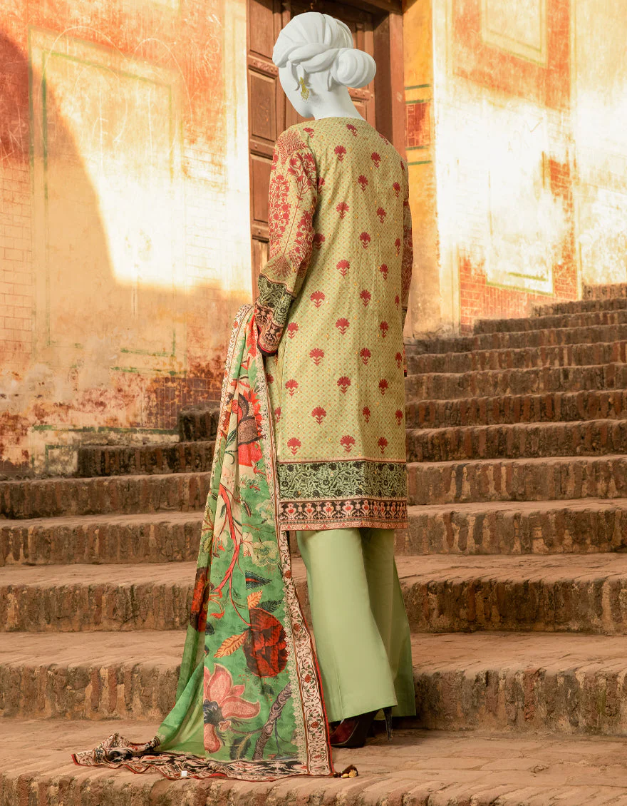 GREEN LAWN 3PC UNSTITCHED | JLAWN-S-US-22-307 FEYRE - Image 3