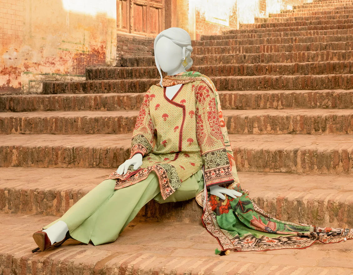 GREEN LAWN 3PC UNSTITCHED | JLAWN-S-US-22-307 FEYRE - Image 4