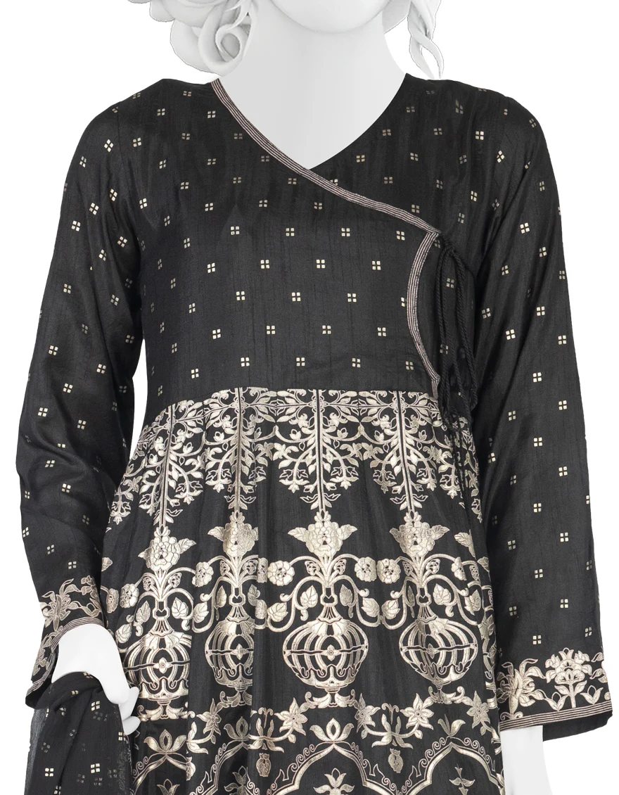 BLACK LAWN 3PC STITCHED | JLAWN-S-US-22-308/S BLACK - Image 2